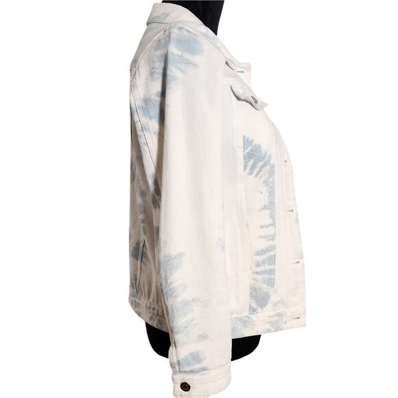 ALTAR'D STATE Blue & Ivory Tie Dye Denim Jacket, Size Medium - Picture 2 of 12
